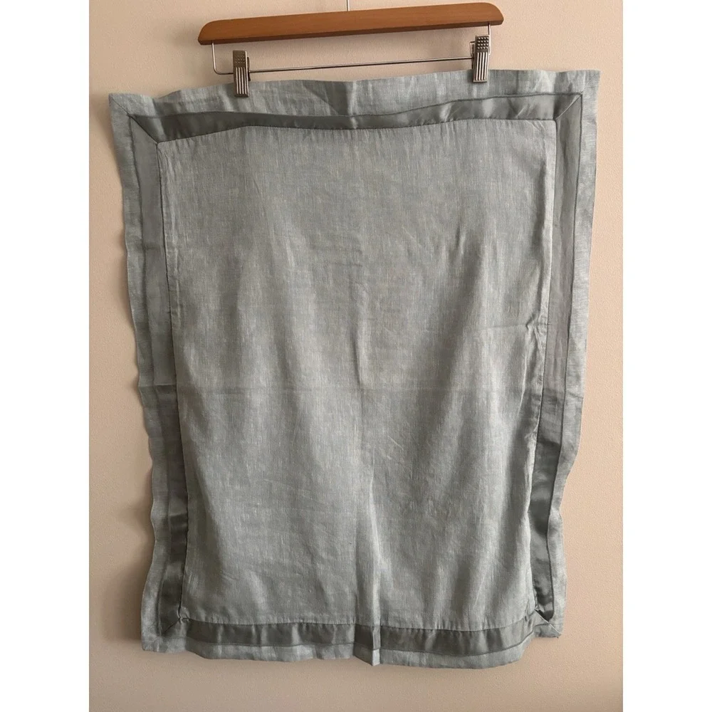 Pottery Barn ONE Pillow Sham Standard Light Blue Stripe Linen Cotton 26x20